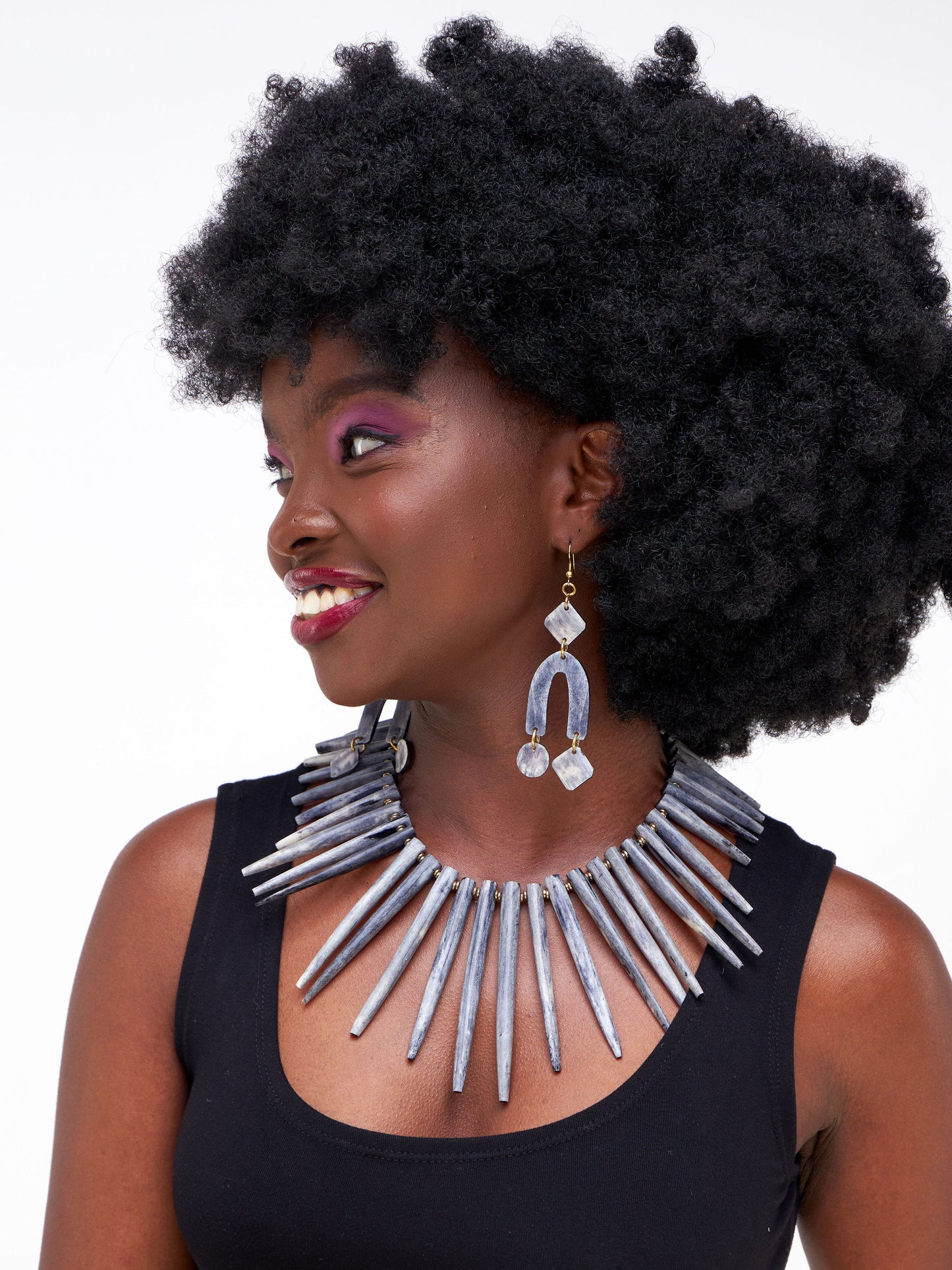 Spikes Necklace - Grey